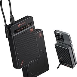 Portronics Chyro 10000mAh 15W Magnetic Wireless Fast Charging Powerbank with MagSafe Mobile Stand,in-Built Type C Cable With 20W Output,For iPhone 12 & Above, Android & Other Qi Enabled Devices(Black)-25