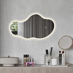 BUNGALOW MERCER – Bergur LED Wall Mirror, Asymmetrical Shape with Dimmable Lighting, Anti-Fog & Touch Sensor for Modern Bathrooms 60 X 91 cm-17