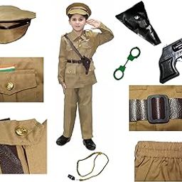 Kaku Fancy Dresses Polyester Police Costume With Toy Handcuff For Kids, Our Helper/National Hero Costume For Boys & Girls, 5-6 Years,Multicolour-13