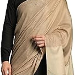 Mens Extra Fine wool Shawl, Paisley design, Beige-image-64