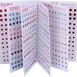 VAMA Fashions Black Border Outline Sketch Red Maroon Multicolour Kumkum Bindis Sticker Bindiya Spiral Bride Groom Dulhan Bindi Book for Women (Black Border Small Bindi Booklet)-43