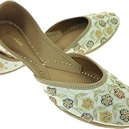 Women Sunflower Gold Multicolor Genuine Soft Leather Embroidered Jutis | Bite and Pinch Free Jutti | Punjabi Formal Juttis | Girl's Wedding Flat Ladies Mojari | Formal Ethnic Juti |-image-94