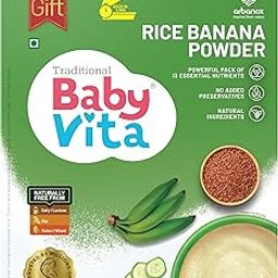 Babyvita Arbanox Rice Banana Powder Mix | Nourishing Meal | 100% Natural Ingredients | No Added Preservatives | Wholesome Energy Booster | Easy-to-Digest| 300 gms-image-45
