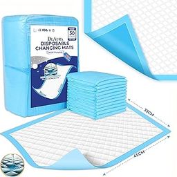 Premium Disposable Baby Changing Pads (Pack of 50, 33 x 45 cm) - Portable Baby Changing Mat for Busy Parents - Hygienic Disposable Changing Mat - Extra Soft & Absorbent-image-39