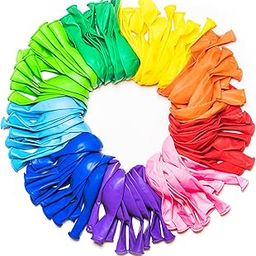 Dusico Balloons Rainbow Set (100 Piece Pack) 12 Inches, Assorted Bright Colors Made With Strong Multicolored Latex For Helium Or Air Use. Kids Birthday Party Decoration Accessory-29