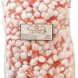 Om Phool Batti Round Cotton Kesar White Wicks/Diya Batti for Pooja/Handmade Cotton Wicks/GOL Diya Batti Pack of 2000-30