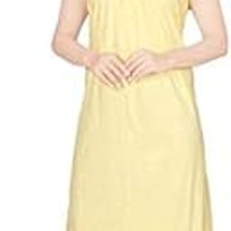 Womens Hosiery Cotton Full Length Camisole, Long Inner wear Petticoat-Nighty Slip for Kurti, Suit etc. Lemon Yellow-image-6