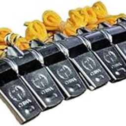 Tima Stainless Steel Whistle, 4 Pack Sports Whistles with Lanyard, Loud Crisp Sound Whistles Great for Coaches, Referees, and Officials (Pack of 8)-image-25