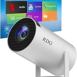 Salange HY300 Portable Projector Android 11 Mini Smart Projector, 220 ANSI, 4K/1080P, Wi-Fi 5G BT 5.0, 180 Degree Rotation, Auto Horizontal Keystone Correction, 250" Image (US Plug) White-7