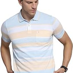 Men's Regular Fit Polo T-Shirt | Half Sleeve | Striped Pattern| Casual Everyday Wear | Stylish & Comfortable Tshirt for Men-picture-15