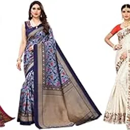yashika Women's Combo Art Silk Printed Saree With Unstitched Blouse Piece |saree for Women | saree combo | New Sari | Latest Saree_C_102_PORVI_MSTRD_SWATI_NVY_VIVO_ORNG-picture-17