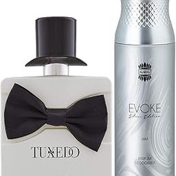 Maryaj Tuxedo Eau De Perfume Spicy Woody Perfume 100ml for Men and Ajmal Evoke Silver Edition Him Deodorant Spicy Floral Fragrance 200ml for Men FREE-picture-30