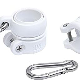 LOCC Marine Products 3/4" Flag Mounting Rings with Stainless Steel Flag Clips - Fits 1/2" to 3/4" Antenna, Pole or Rod of Various Sizes (White)-image-92
