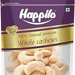 Happilo 100% Natural Premium Whole Cashews 500 g Value Pack | Whole Crunchy Cashew | Premium Kaju nuts | Nutritious & Delicious | Gluten Free & Plant based Protein-image-1