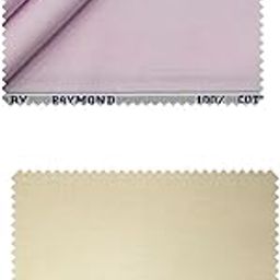 Polyviscose Trouser- 100% Cotton Shirt Fabric Combo Box (Unstitched, All Weather Fabric, (KHAKI PANT + LIGHT PINK SHIRT)-40