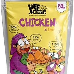 Indie Cat Adult Chicken Meal (80 gm), Wet Food for Adult Cats, Gluten & Grain Free Cats Minced Meal, No Artificial Flavours, Non-Vegetarian Cat Foods Pouch - Pack of 5-picture-32