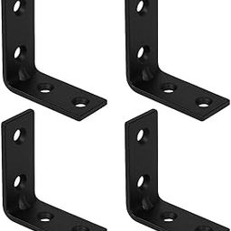 Sky Craft L-Shaped Corner Brackets for Furniture Support, 50mm, 12-Piece Set with Screws, Black-picture-13