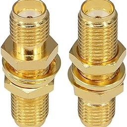 3AN Telecom SMA Socket Connector Panel Chassis Mount SMA Female to Female Bulkhead Extendable Antenna Jack Adapter for Antennas Wireless LAN Devices Coaxial Cable Charging Adapter (Gold)-image-97