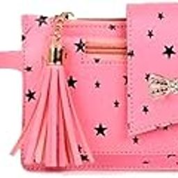 Women's Large Capacity PU Clutch Wallet Phone Card Holder Organizer Ladies Purse with Wrist Strap Pack of 1 (Pink)-1