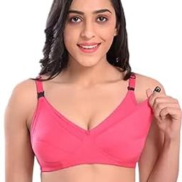 Women's Polycotton Feeding Bra | Non-Padded Wire-Free Maternity Bra with Front Open Flap | Adjustable Straps | Daily Use Breastfeeding Bra for New Moms-Multi Color-VR-421-image-83