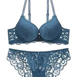 Women’s Teal Green Padded Lace Bra & Panty Set | Stylish Non-Wired Lingerie | Adjustable Straps | Daily & Bridal Wear-picture-55