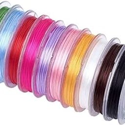 KRAFTMASTERS� 10 Pcs Mixed Color Crystal Elastic Strong Stretchy Beading Thread String (0.8 MM)-image-30