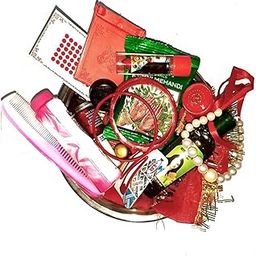 16 Shringar Item for Hartalika Teej Shringar with Long MATA Ki Chunri/Durga Pooja Shringar Kit. (Pack of 16 Item and 1kit Multicolor)-image-18