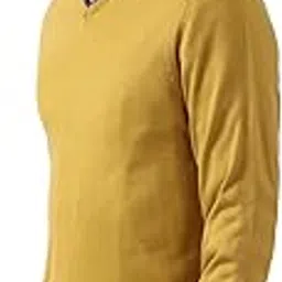 peter england Men's Acrylic Solid V Neck Sweater-picture-34