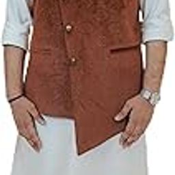 Traditional Velvet Nehru Jacket Waistcoat with Asymmetric Buttons-picture-13