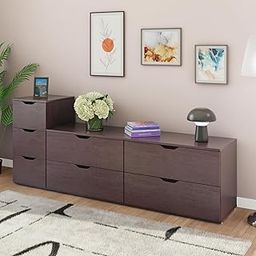 VIKI Dresser | Chest of Drawer Unit,Rocka Chest of 7 Drawers,Clothes Storage, Organizer Unit for Bedroom, Hallway, Entryway,Easy Pull Drawers, (Dark Wenge -44D x 200W x 80H) | 1 Year Warranty-image-19