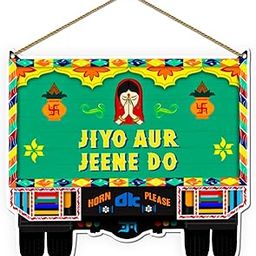 100yellow® Jiyo or Jeene Do Printed Wooden Decorative Wall/Door Hanging | Multicolor|10x8.7 Inches|PACK OF 5-image-86