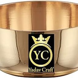 Yadav Craft® Bowl Set Bronze Bowls Hand Hammered Metals Kansa Bowls Set, Pack of (2)-image-35