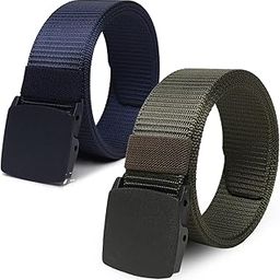 sunshopping Men's Causal Nylon Canvas Tactical Adjustable plastic flap buckle Belt Combo Set (OPD-308)-picture-9