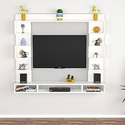 DAS Heller Mini Wall Mount Engineered Wood TV Entertainment Unit/Tv Rack Set to Box Stand with Wall Shelves for Living Room Frosty White Finish (Ideal for up to 32") Screen-image-76