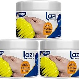 LAZI (Yellow Pack 3) Multipurpose Laptop Keyboard Cleaner Dust Cleaning Kit Slime Gel Jelly Magic Super Clean Gel Keyboard Laptop Car Dashboard Accessories Electronic Gadget Cleaning Gel 600gm-image-14