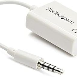 StarTech.com 3.5mm 4 Position to 2x 3 Position 3.5mm Headset Splitter Adapter M/F - White Headphone Microphone Splitter - 4 pin / 4 pole-12