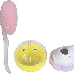 The ChipmunK Store’s Powder Puff : Powder Storage case and Transparent lid with Soft puff for Babies & Powderpuff with handle -Yellow, Pink (Pack of 2)-image-87