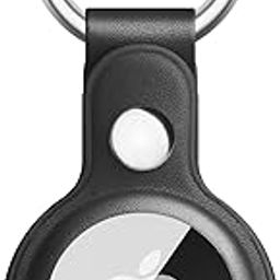 Tobfit AirTag Case for Apple AirTag (AirTag Not Included), AirTag Keychain with Key Ring, AirTags Holder, Leather Anti-Scratch Protective Cover for Apple AirTag Case (Black)-picture-10