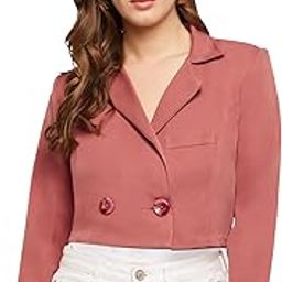 Martini Women Western | Tailored Fit | Stretchable | Crop | Easy Wash | Work Wear Blazer (Pink, Size : S to XL)-picture-26