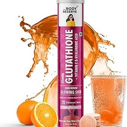The Body Reserve Glutathione Tablets For Radiant Skin 20 Effervescent Tablets With L-Glutathione, Vitamin C & Hyaluronic Acid, Anti Pigmentation Supplement, Orange Flavour (Pack of 1)- No Added Sugar-image-12