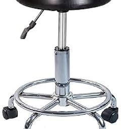 Furniture - Adjustable Stool with Regal High Impact Nylon Black Wheels -Doctor/Kitchen Stool/Office Stool/Chair/Cafeteria Stool/Bar Stool Finish Color -Black (1 Pcs)-image-50