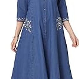 Denim Little Embroidery Kurti-image-75