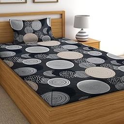 RD TREND® Presents Bedsheet for Single Bed Polycotton 210 TC, Size-60X90 Inches(152X228 CM), Single Bedsheet with Pillow Cover (18X28 Inches) Dark Grey-image-100
