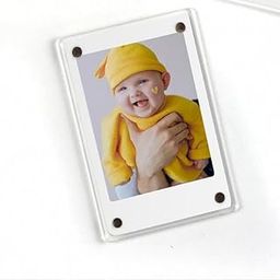MK Customized Fridge Magnet Clear Acrylic Photo Frame Display, Single-Side Photo,White-image-51