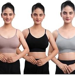 Women's Cotton Wire-Free Full Coverage Lightly Padded Sports Bra - Comfortable & Supportive Everyday Wear - Pack of 3-image-54