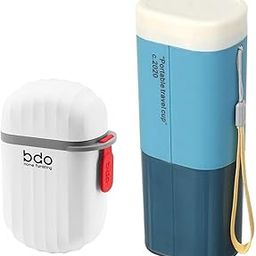 Shopiable Store Travel Toothbrush Holder and Soap Case Portable Soap Container Dish Tray Toothpaste Holder Organizer Storage Box for Bathroom Camping-image-95
