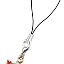 Cute Kawaii Cat Phone Charm, White and Red Enamel Pendant, Mobile Strap with Lobster Clasp-image-99