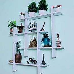Floating Wall Mount Wooden Display Storage Organizer Shelf for Wall Decoration,Wall Shelf for Bedroom, Combination Shelf, Decorative Frame, Living Room Wall Shelves, Intersecting Wall Shelves (red)-image-33