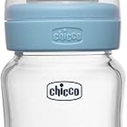 Chicco Well-Being Glass Feeding Bottle for Babies (120ml, Slow Flow) | Premium Borosilicate Glass for High Durability | Elongated Teat for Correct Latch | Comes with Anti-Spill Cap | BPA Free (Blue)-10