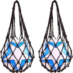 EastyGold Basketball Net Bag Soccer Football Mesh Storage Sports Ball Holder Nylon Carry Bag Durable Single Ball Carrier 2 Pack Black Fit Ball 3 4 5-9